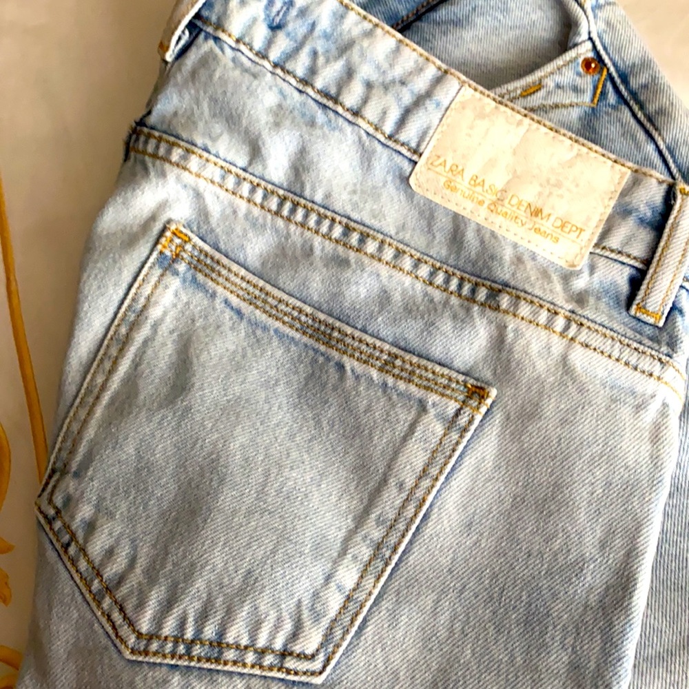 Zara fun fringed/washed denim jeans 💙💚💛🧡❤️💜 - Picture 5 of 10